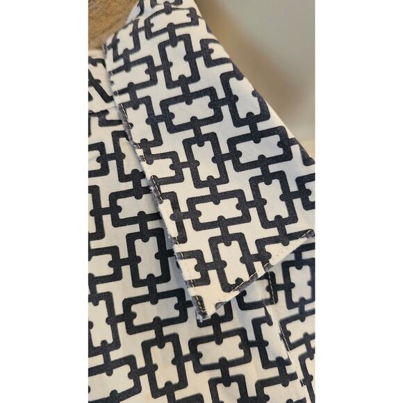 Foxcroft Easy Care Pinpoint Stretch Chain Print Button-Up Shirt Womens XL black - Picture 4 of 8